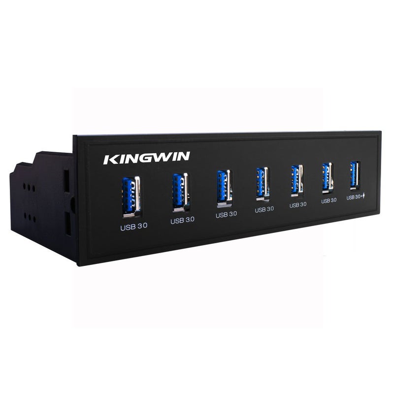 Kingwin Front Panel USB 3.0 Hub 7 Port & One Fast Charging USB 2.1A Charging Port - Image 1